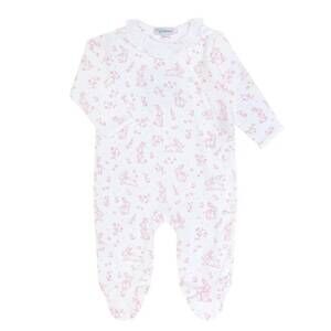 NEW NELLA PIMA girl's bunny toile crossover footie in pink